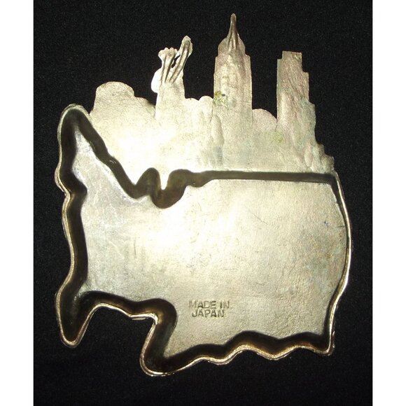 Vtg New York City Metal Ashtray Ring Dish Tray Souvenir Trinket NYC MCM Barwar - Picture 6 of 8